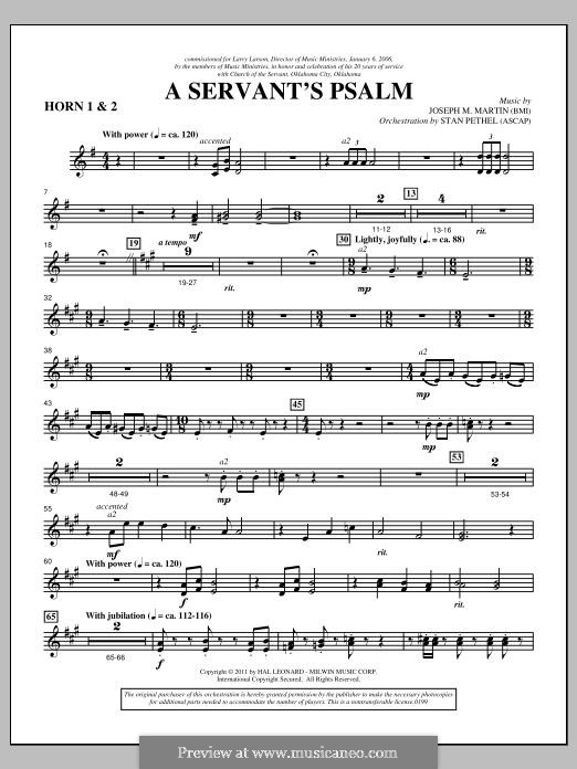 A Servant's Psalm: F Horn 1,2 part by Joseph M. Martin