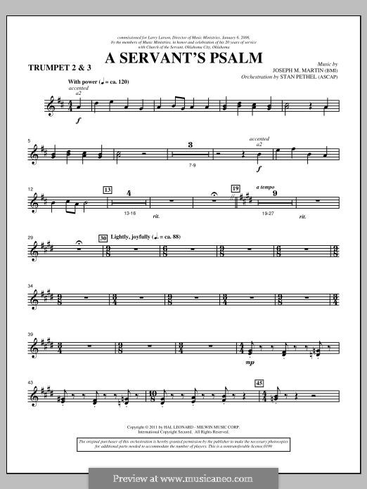 A Servant's Psalm: Bb Trumpet 2,3 part by Joseph M. Martin