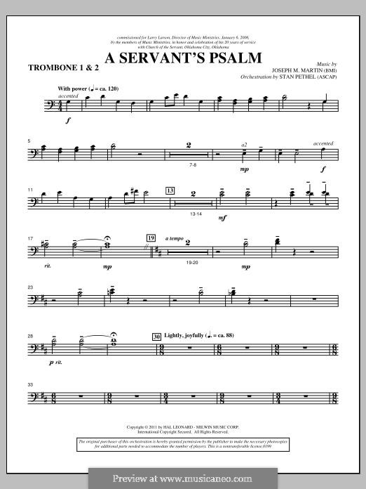 A Servant's Psalm: Trombone 1 & 2 part by Joseph M. Martin