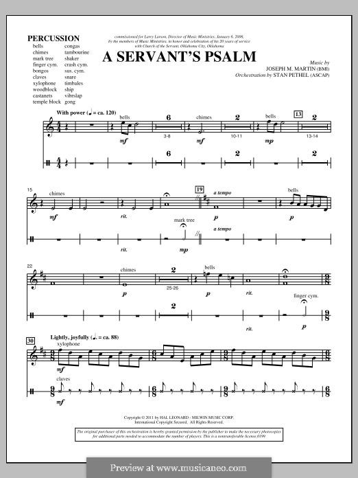 A Servant's Psalm: Percussion 1 & 2 part by Joseph M. Martin