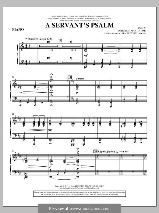 A Servant's Psalm: parte piano by Joseph M. Martin