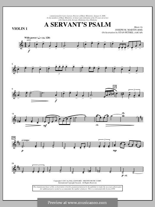 A Servant's Psalm: Violin 1 part by Joseph M. Martin