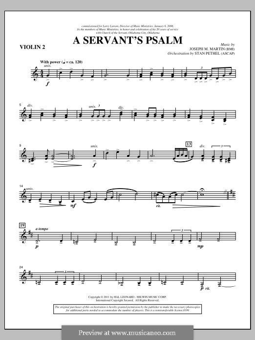 A Servant's Psalm: Violin 2 part by Joseph M. Martin