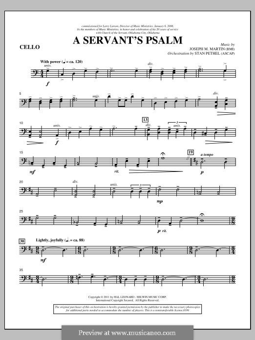 A Servant's Psalm: parte violoncelo by Joseph M. Martin