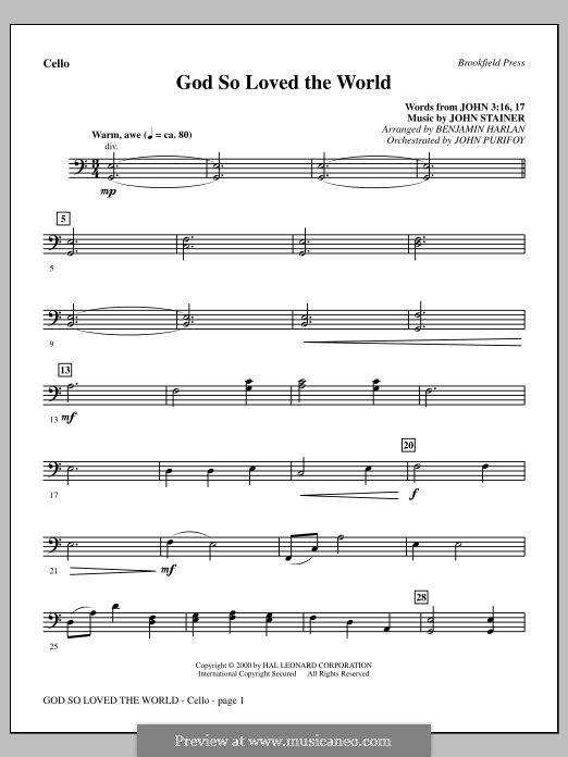 God so loved the world: parte violoncelo by John Stainer