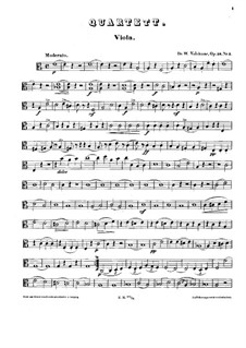 String Quartet in A Minor, Op.58 No.3: parte viola by Wilhelm Valentin Volckmar