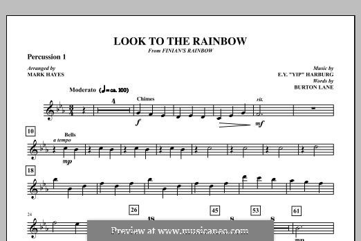 Look to the Rainbow (arr. Mark Hayes): Percussion 1 part by Burton Lane