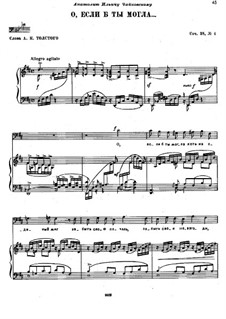 Six Romances, TH 101 Op.38: No.4 O, if Only You Could by Pyotr Tchaikovsky
