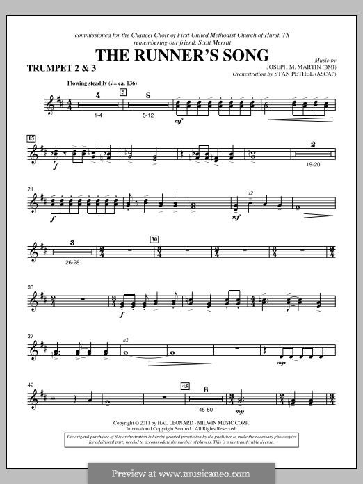 The Runner's Song: Bb Trumpet 2,3 part by Joseph M. Martin