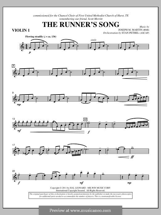 The Runner's Song: Violin 1 part by Joseph M. Martin