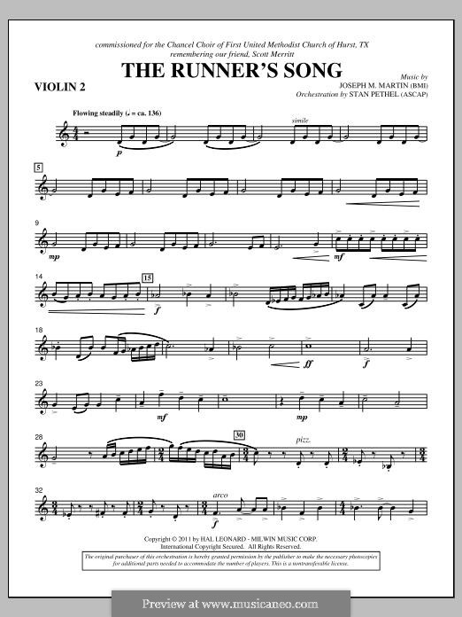 The Runner's Song: Violin 2 part by Joseph M. Martin