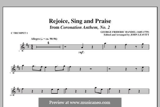 Rejoice, Sing and Praise: C Trumpet 1 part by Georg Friedrich Händel