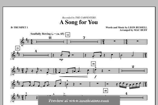 A Song for You: Bb Trumpet 1 part by Leon Russell