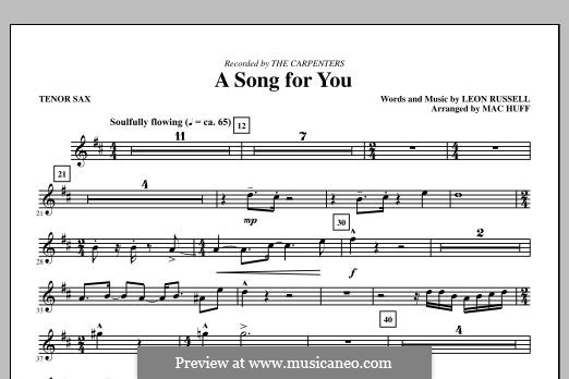 A Song for You: tenor saxofone parte by Leon Russell
