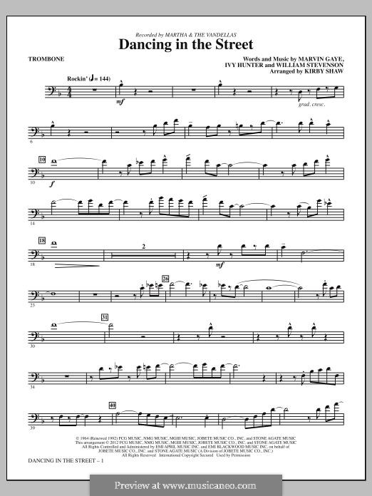 Dancing in the Street (Martha & The Vandellas): parte trombone by Ivory Joe Hunter, Marvin P. Gaye, William Stevenson