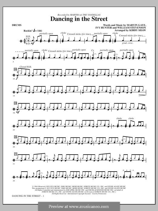 Dancing in the Street (Martha & The Vandellas): Drums part by Ivory Joe Hunter, Marvin P. Gaye, William Stevenson