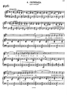 Six Romances, TH 107 Op.63: No.6 Serenade 'O Child, Beneath thy Window' by Pyotr Tchaikovsky