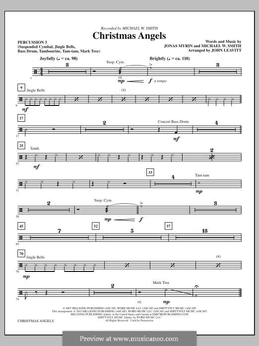 Christmas Angels: Percussion 3 part by Jonas Myrin, Michael W. Smith