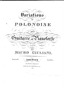 Variations and Polonaise for Guitar and Strings, Op.65: Version for guitar and piano by Mauro Giuliani