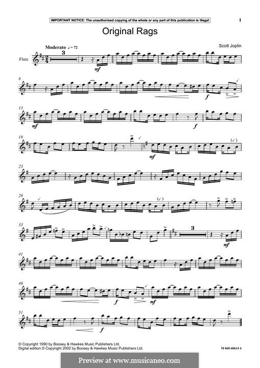 Original Rags: para flauta by Scott Joplin