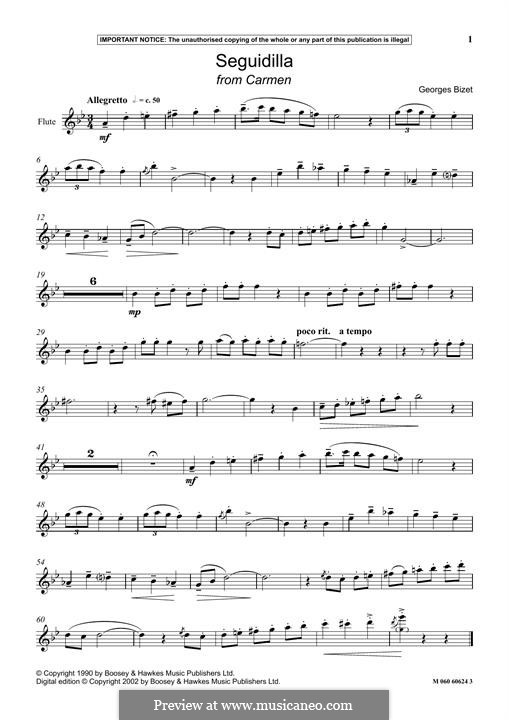 Seguedille: para flauta by Georges Bizet