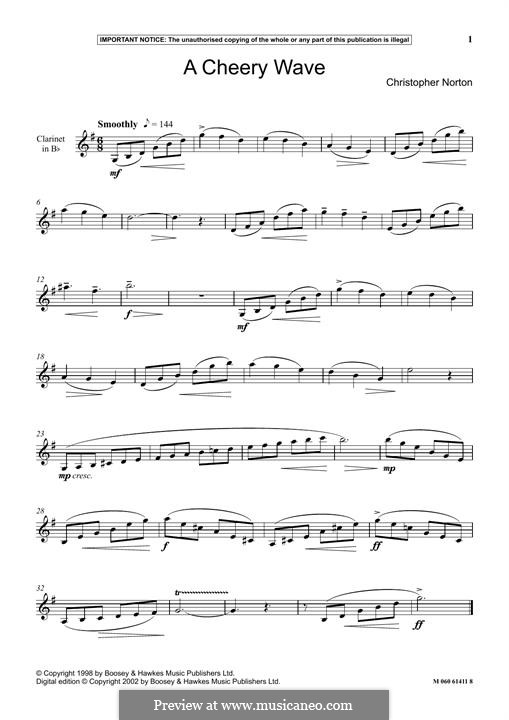 A Cheery Wave: para clarinete by Christopher Norton