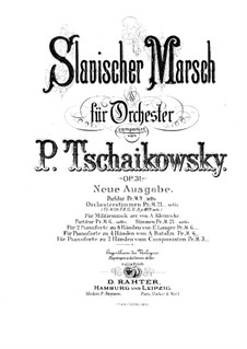 Slavonic March, TH 45 Op.31: para dois pianos para oito mãos - piano parte II by Pyotr Tchaikovsky