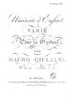 Aria Variata 'Niaiserie d'Enfant', Op.41: Aria Variata 'Niaiserie d'Enfant' (Theme) by Mauro Giuliani