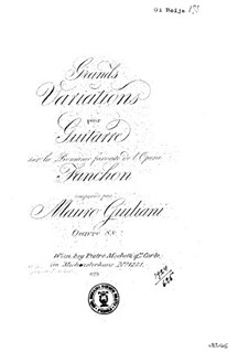 Grand Variations on Romance from 'Fanchon' for Guitar, Op.88: Grand Variations on Romance from 'Fanchon' for Guitar by Mauro Giuliani