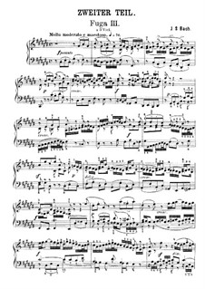 Prelude and Fugue No.3 in C Sharp Major, BWV 872: Para Piano by Johann Sebastian Bach