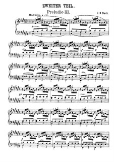 Prelude and Fugue No.3 in C Sharp Major, BWV 872: Para Piano by Johann Sebastian Bach