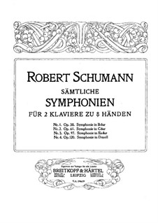 Symphony No.3 in E Flat Major 'Rhenish', Op.97: Version for two pianos eight hands – piano I parts by Robert Schumann