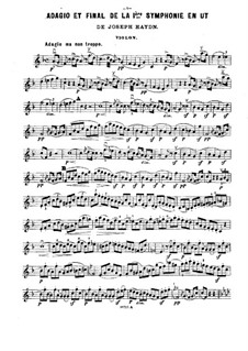 Fragments des symphonies célèbres: Volume II. Version for piano trio – violin part by Joseph Haydn