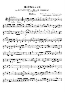 Fragments: Ballet Music No.1, for violin and piano four hands – solo part by Franz Schubert