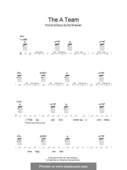 The a Team: para ukulele by Ed Sheeran