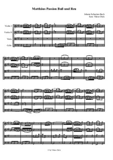 No.6 Buß und Reu: para quartetos de cordas by Johann Sebastian Bach
