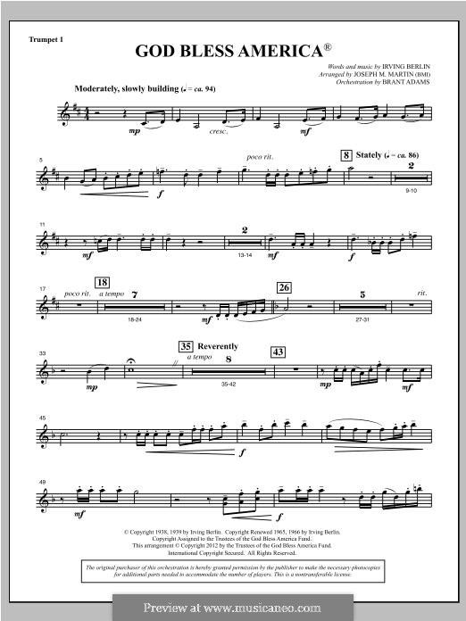 Choir Instrumental Pak version (arr. Joseph Martin): Bb Trumpet 1 part by Irving Berlin