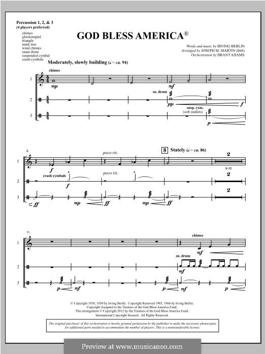 Choir Instrumental Pak version (arr. Joseph Martin): Percussion 1,2,3 part by Irving Berlin