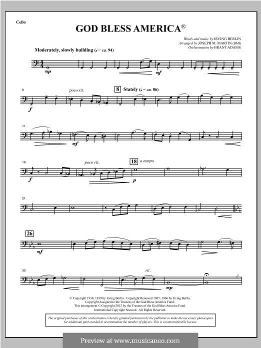 Choir Instrumental Pak version (arr. Joseph Martin): parte violoncelo by Irving Berlin