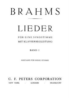 Songs for High Voice I: Songs for High Voice I by Johannes Brahms