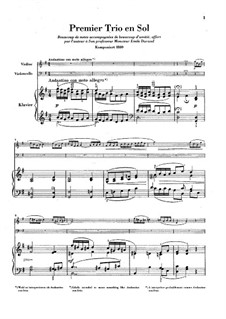 Piano Trio No.1 in G Major, L.3: Partitura completa by Claude Debussy