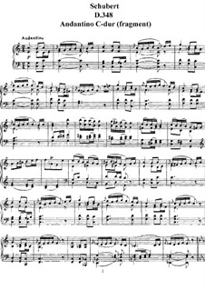 Andantino for Piano in C Major (Fragment), D.348: para um único musico (Editado por H. Bulow) by Franz Schubert