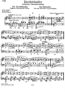 Dances of the League of David, Op.6: para piano (segunda edição) by Robert Schumann