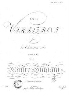 Eight Variations for Guitar, Op.6: For a single performer by Mauro Giuliani