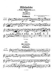 Mädchenlieder, Op.88: For string quintet – violin I part by Carl Reinecke