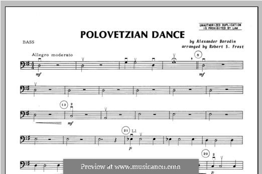 Polovtsian Dances (Printable Scores): For strings – Bass part by Alexander Borodin