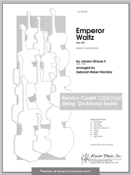 Emperor Waltz, Op.437: partitura completa by Johann Strauss (Sohn)