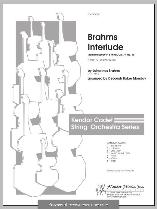 Two Rhapsodies, Op.79: Rhapsody No.1. Interlude – full score by Johannes Brahms