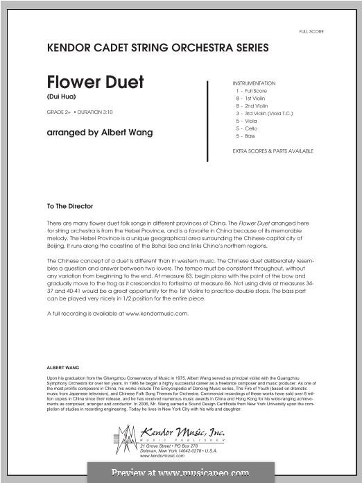 Flower Duet (Dui Hua): partitura completa by Unknown (works before 1850)