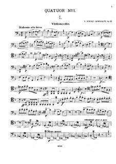 String Quartet in F Major, Op.12: parte violoncelo by Nikolai Rimsky-Korsakov